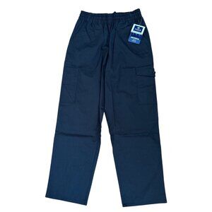 Adar Universal Scrub Cargo Pants Med Black Elastic Waist Workwear Unisex New